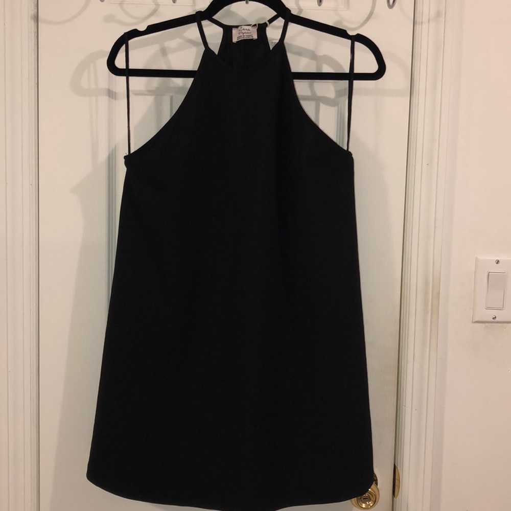 Zara high neck black dress